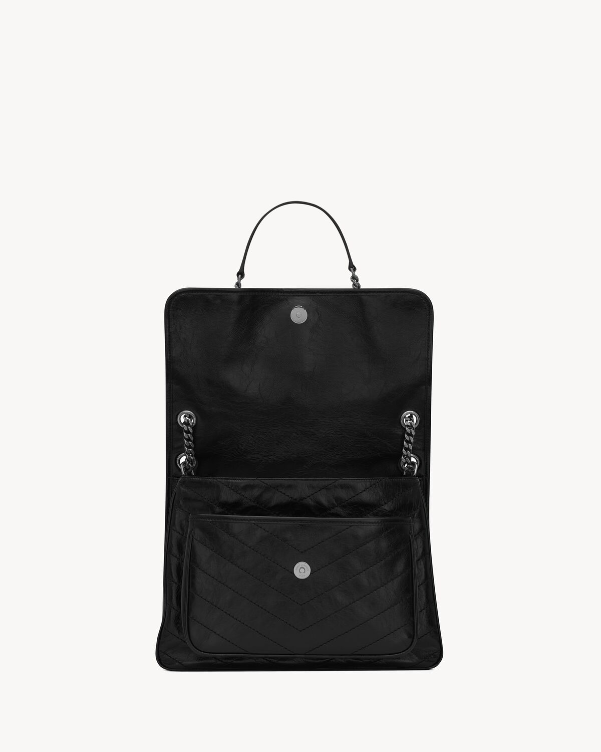 생로랑 빈티지 가죽 니키 라지 숄더백 6331570EN041000