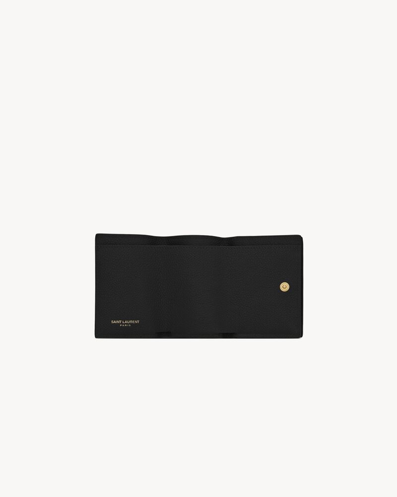 YSL LINE ORIGAMI tiny wallet in grained leather