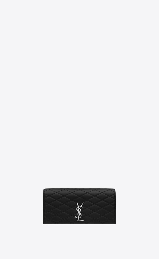 Saint Laurent Kate Ysl Quilted Leather Clutch Bag