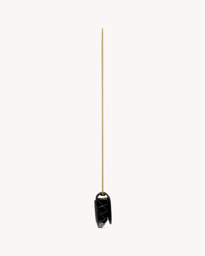 GABY chain phone holder in patent leather