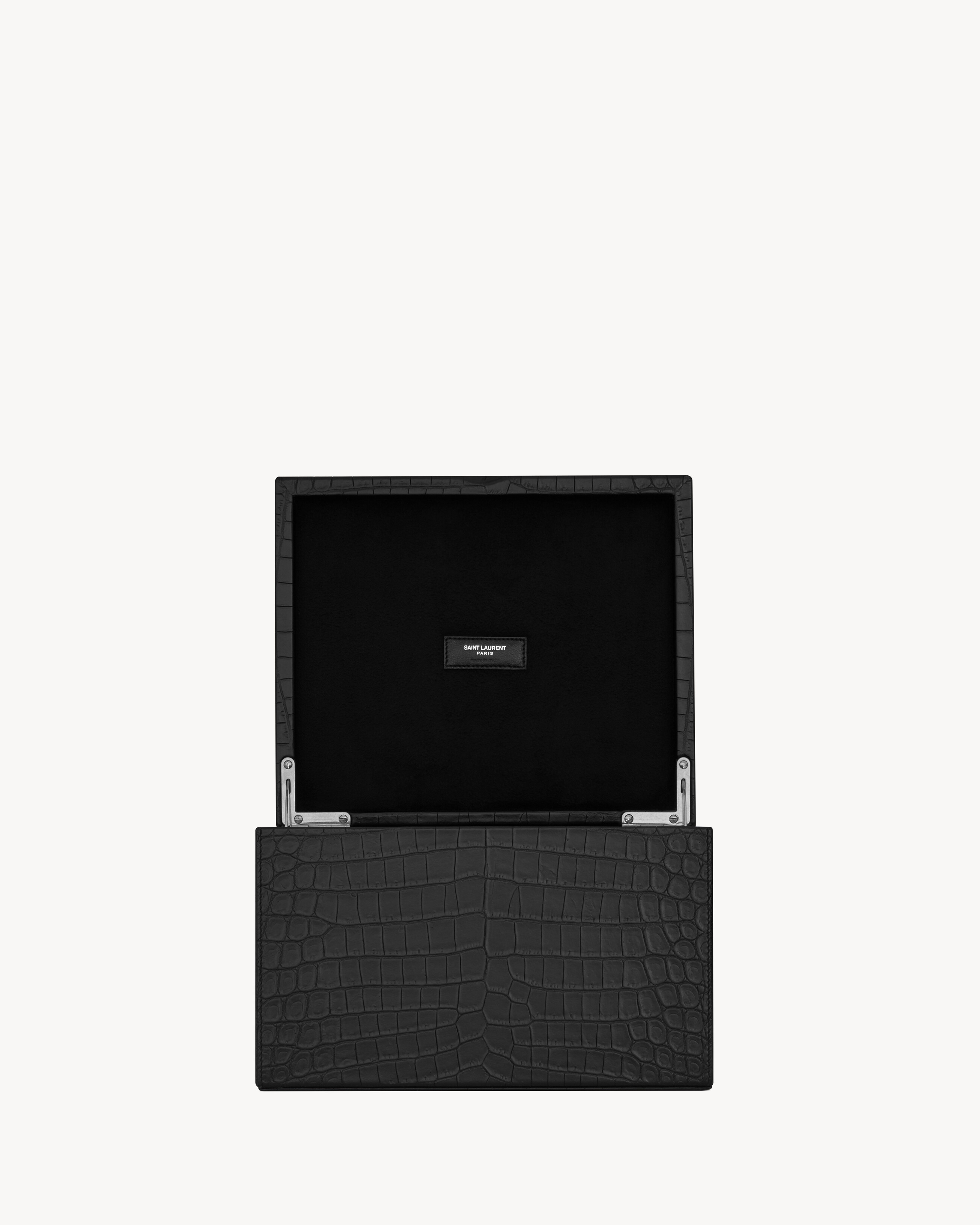 Small CROCODILE-EMBOSSED leather box
