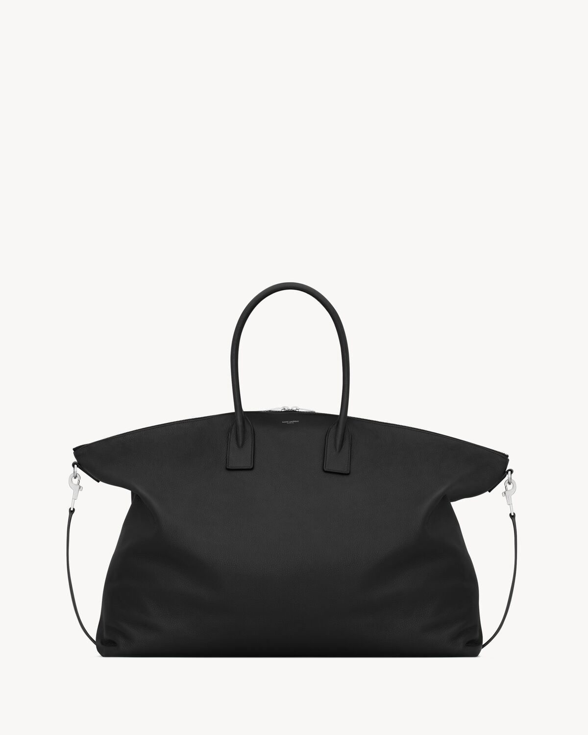 giant bowling tote in grained leather