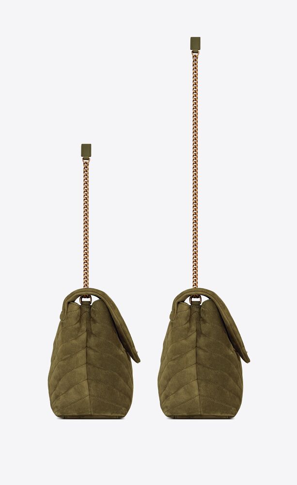Saint Laurent - Authenticated Loulou Puffer Handbag - Suede Camel Plain for Women, Very Good Condition