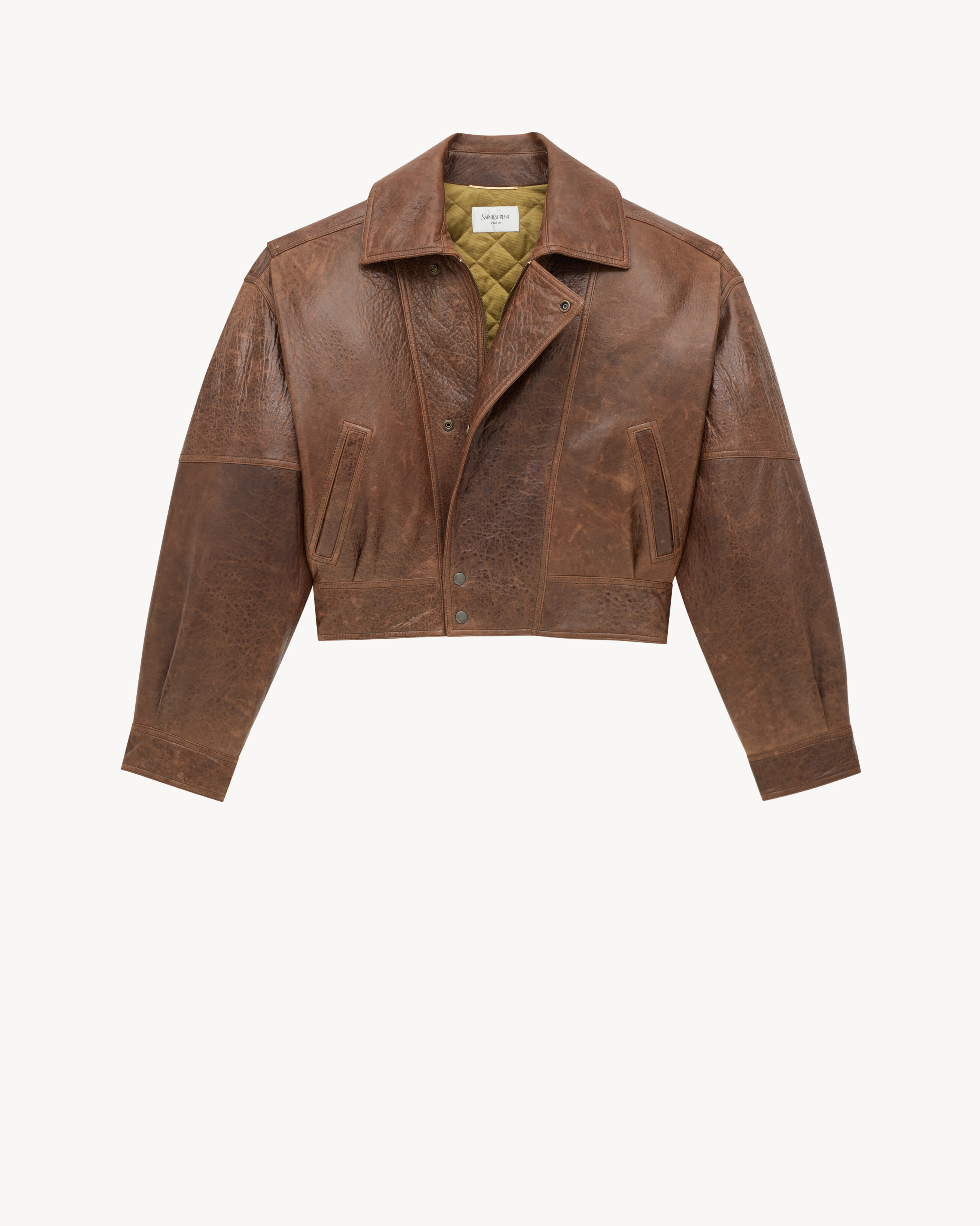 Bomber en cuir d’agneau vieilli