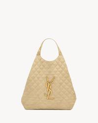 ICARE maxi shopping bag in quilted nubuck suede