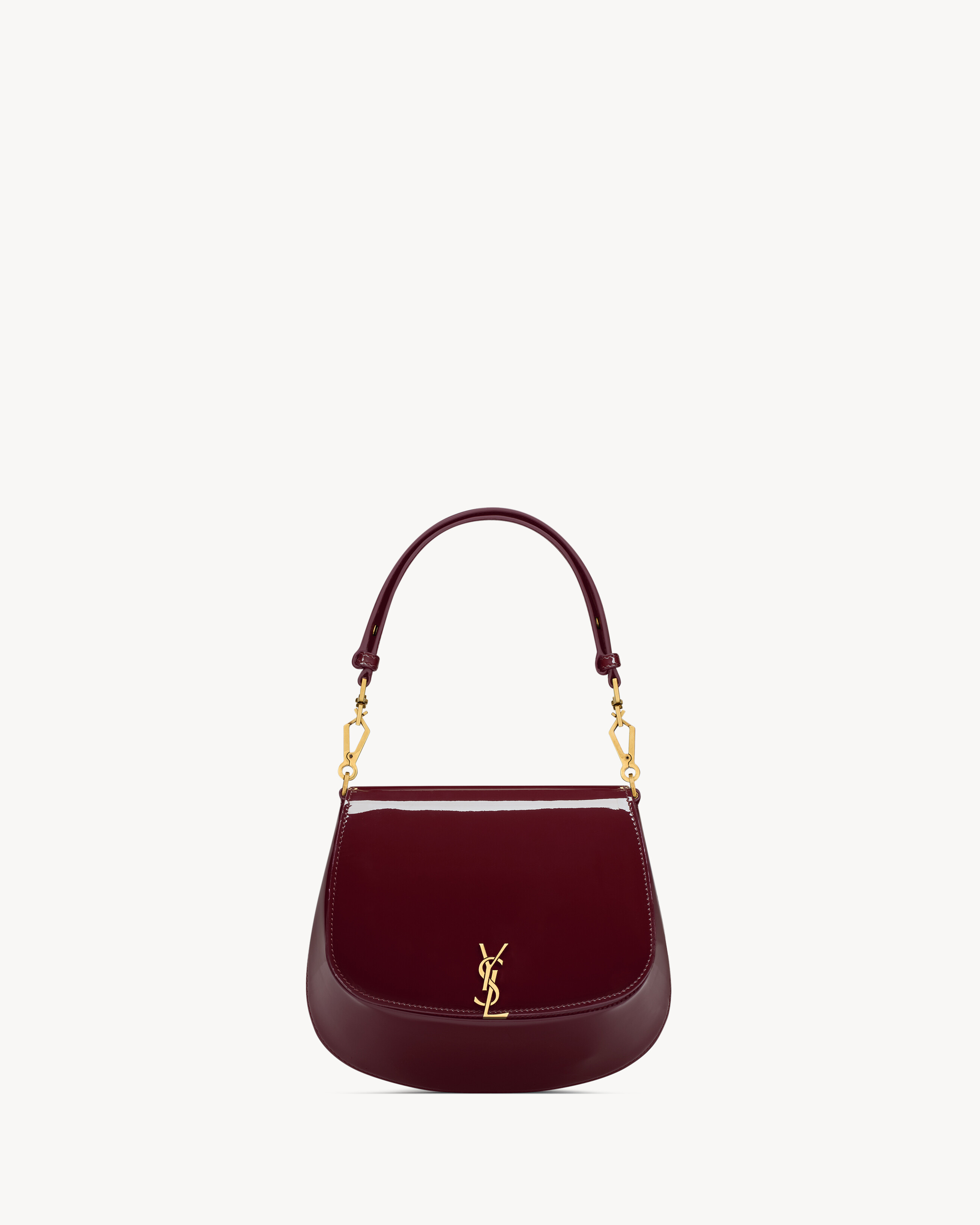 mini Voltaire Top Handle borsa borsa in pelle verniciata