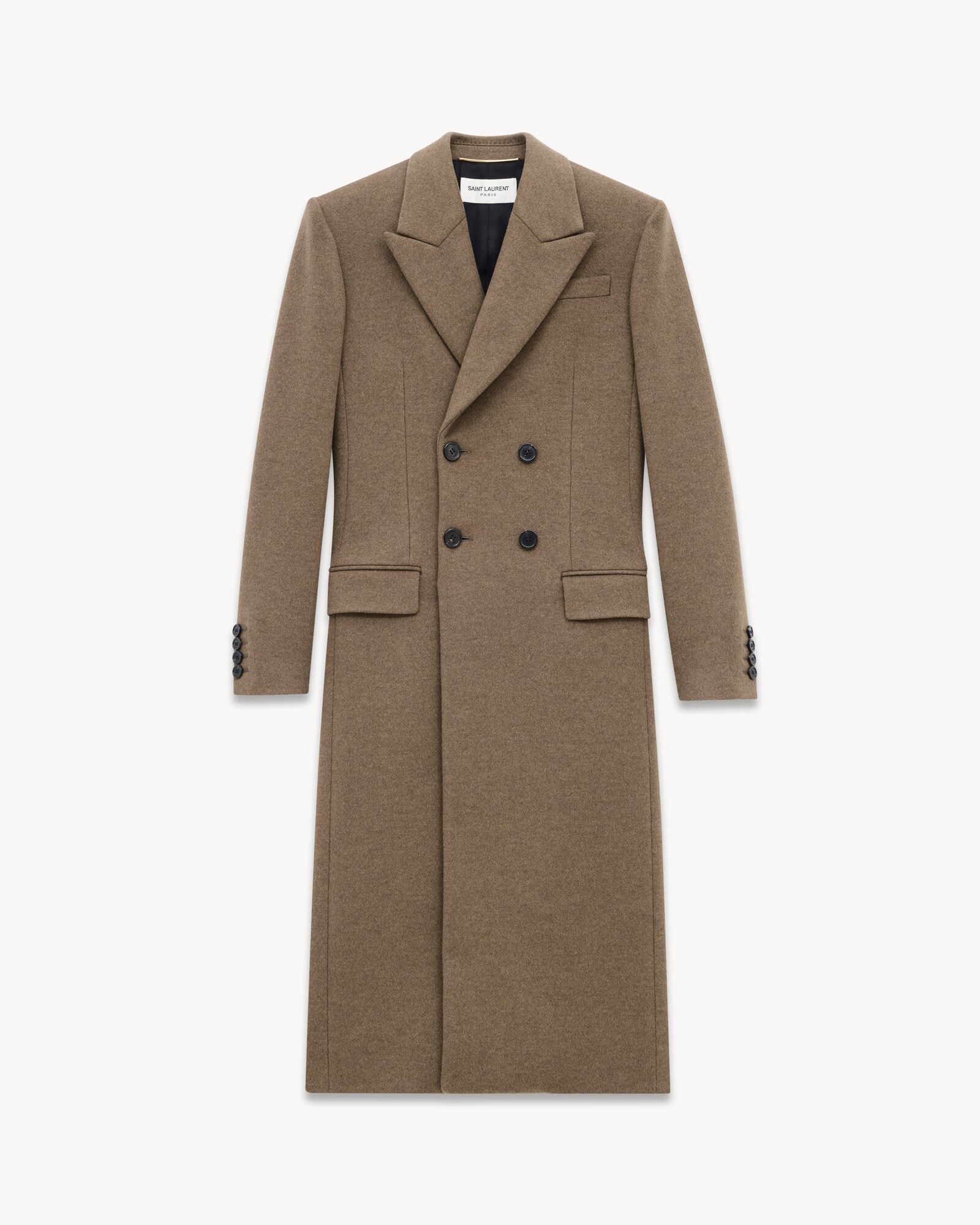 Saint laurent camel coat on sale