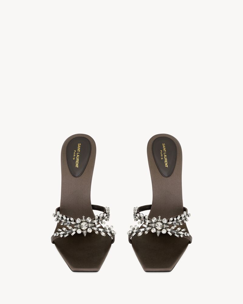 LIZ mules en crêpe satin et strass