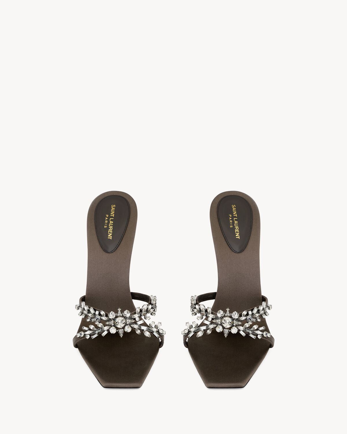 LIZ mules en crêpe satin et strass