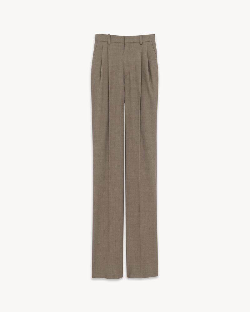 high-waisted pants in wool