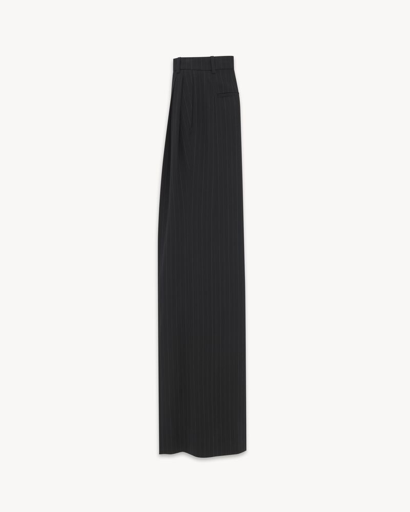 SAINT LAURENT Paris black wool silver stripe pants trousers 38 authentic  NWT