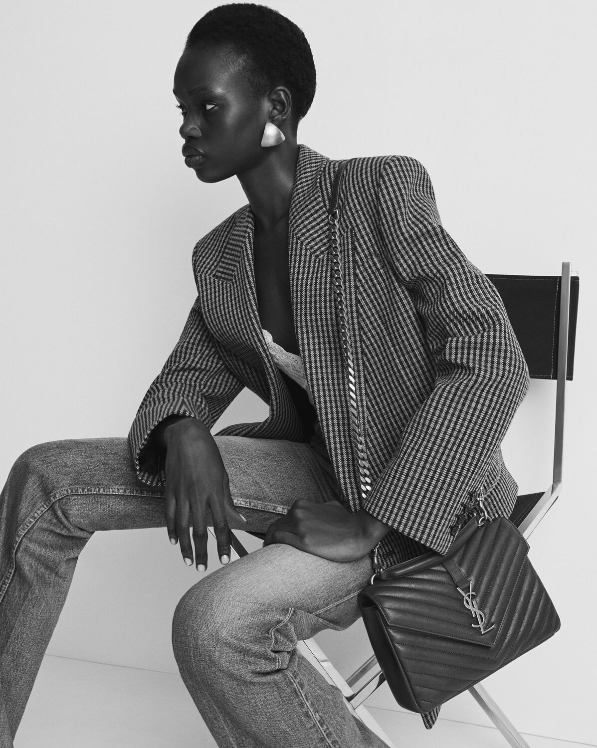 생로랑 퀼팅 가죽 칼리지 미디엄 백 600279BRM071000