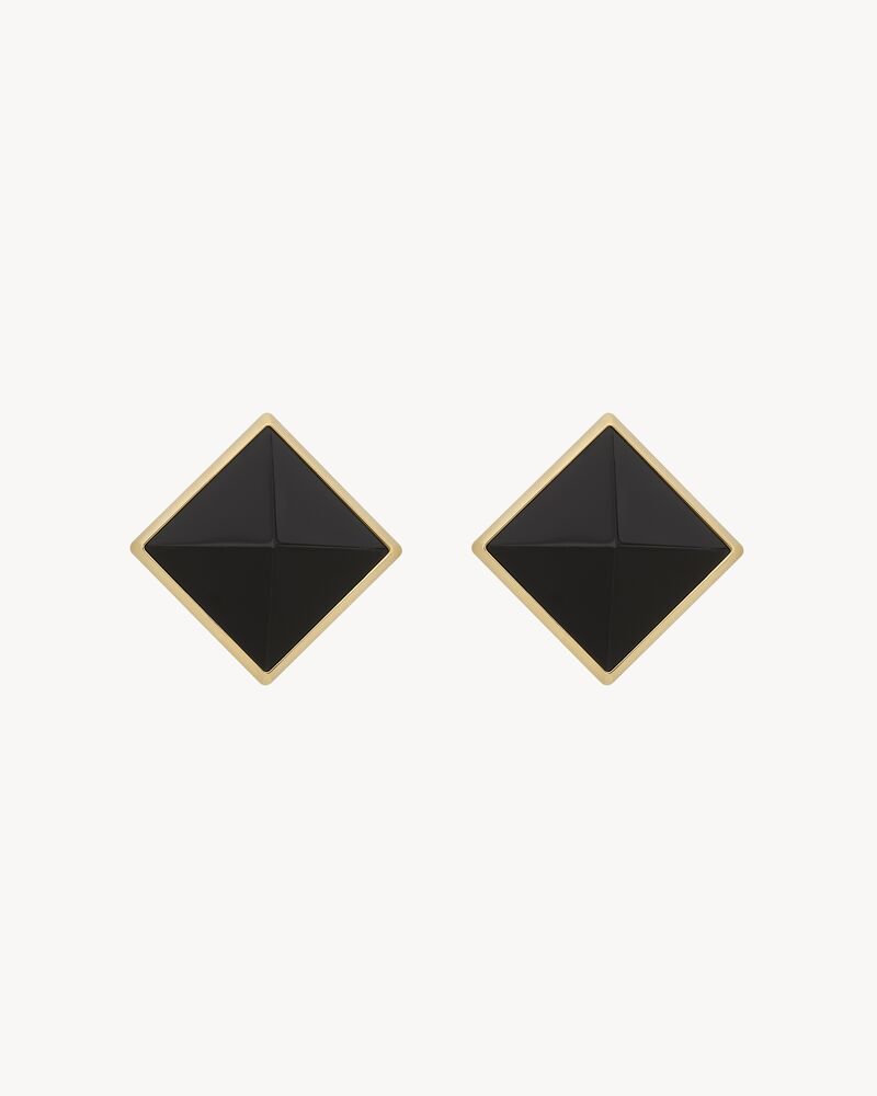 pyramid earrings in resin and metal