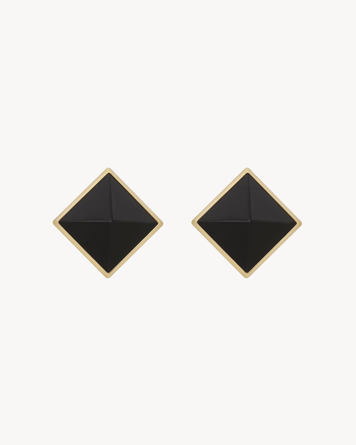 pyramid earrings in resin and metal