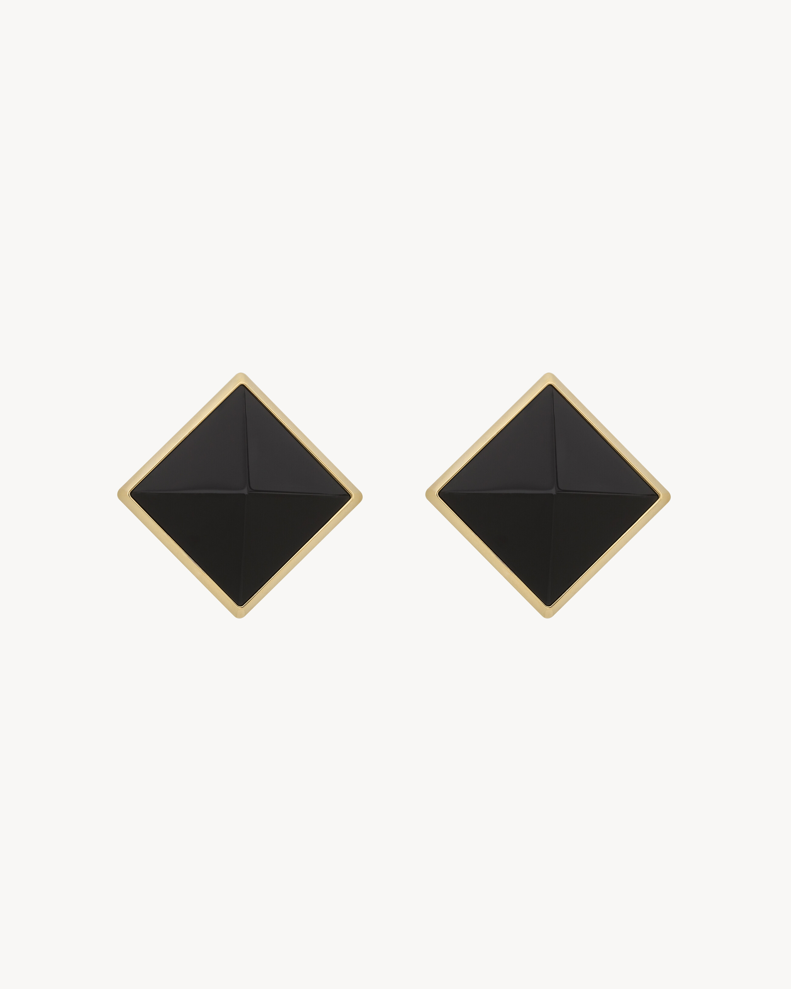 pyramid earrings in resin and metal