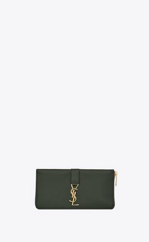 cassandre line zip-around wallet in grained leather