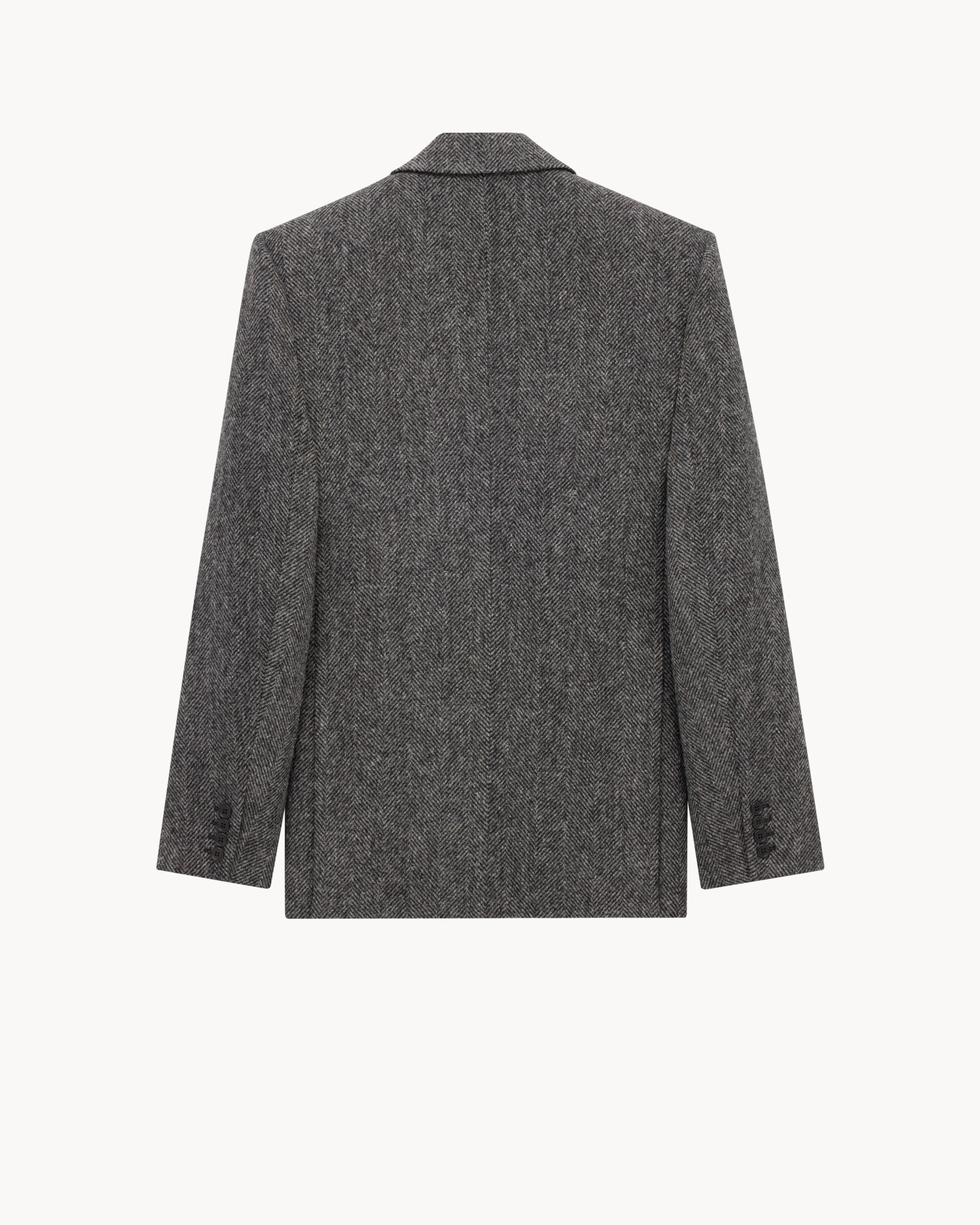 jacket in brushed herringbone wool