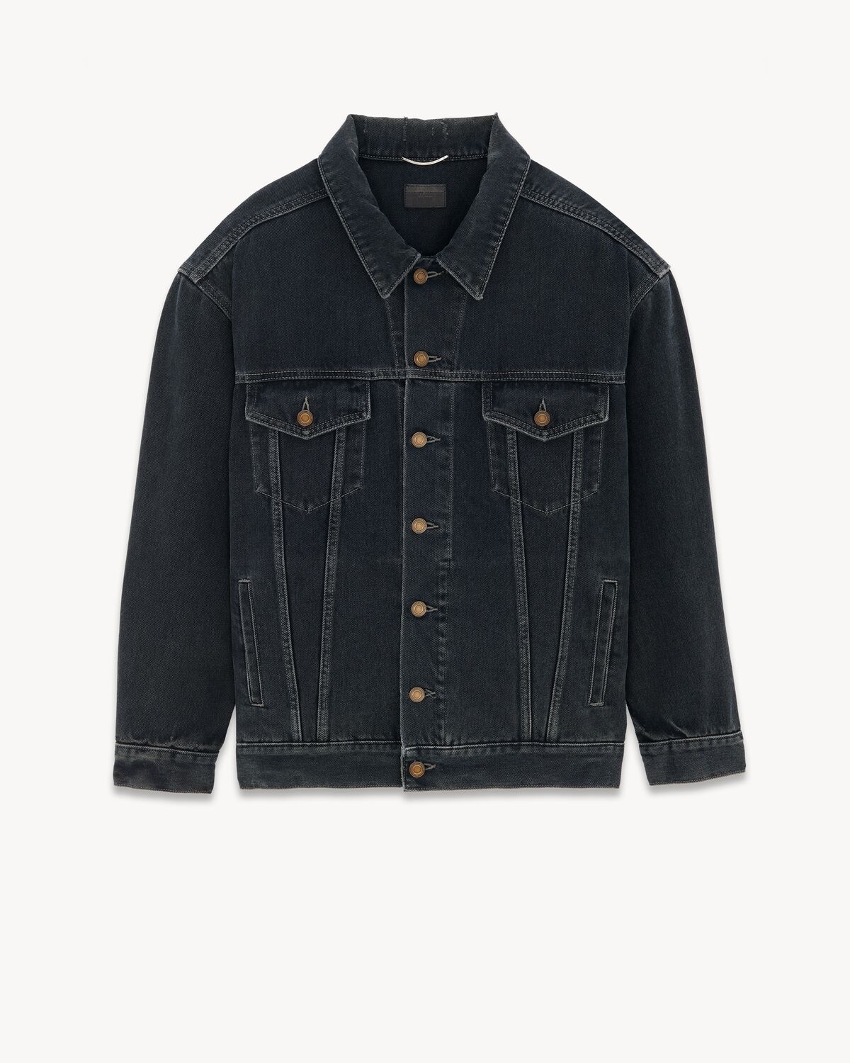 Chaqueta Oversize de denim Negro Azul Oscuro