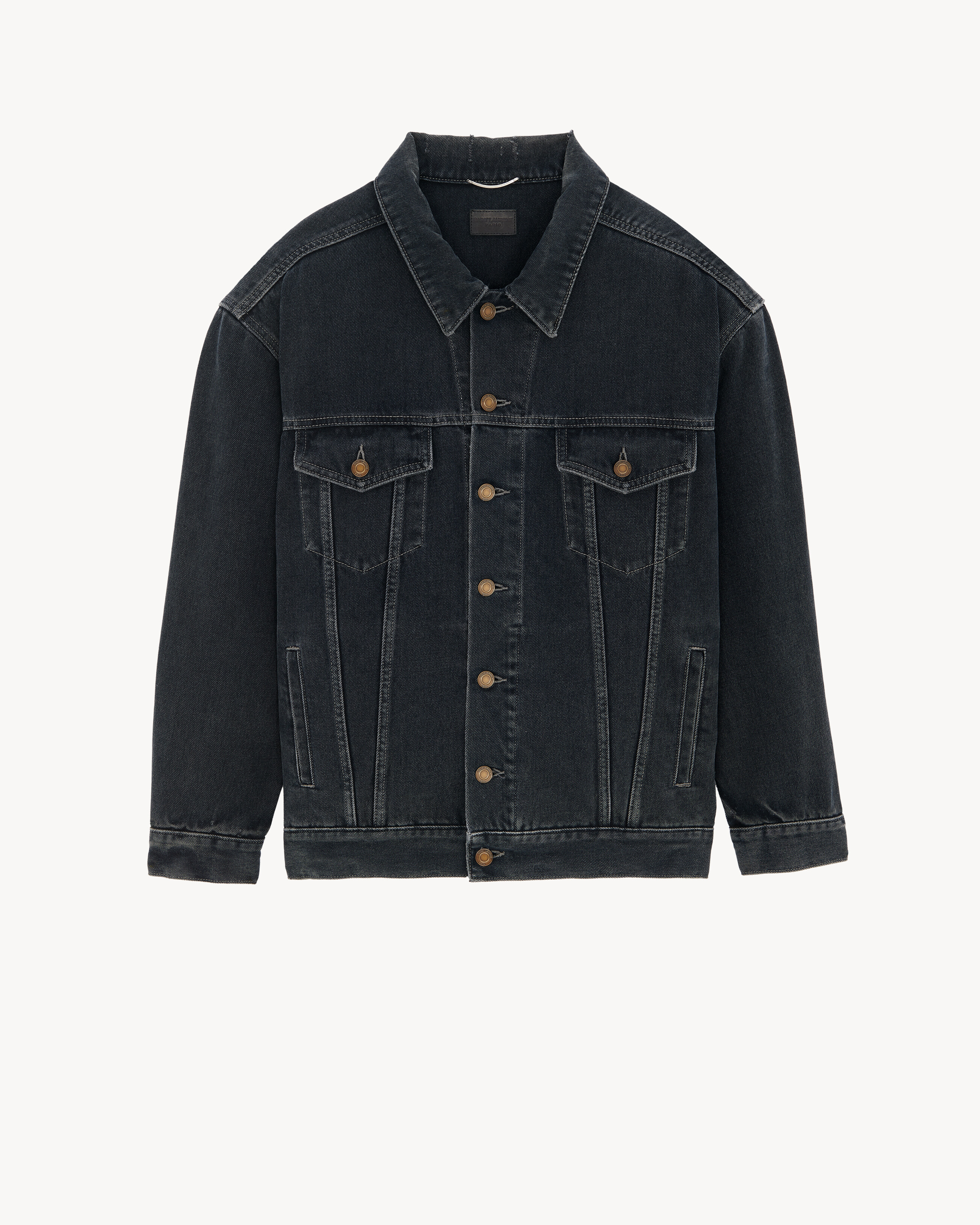 Oversized Jacket in Dark Blue Black denim Saint Laurent YSL TW