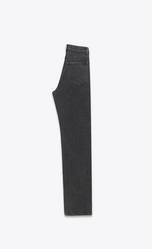 90年代风格v型腰黑色宽松牛仔长裤