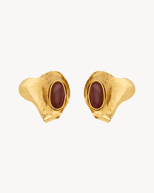 petal earrings in resin and metal