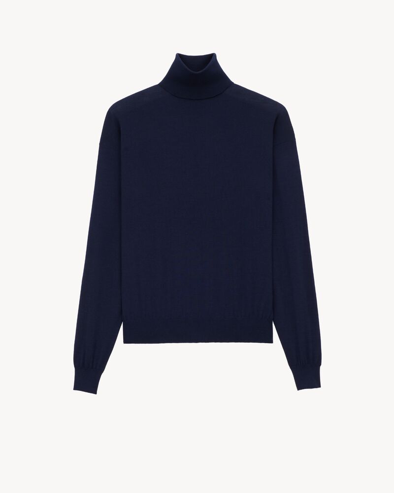 turtleneck sweater in cashmere, wool, and silk