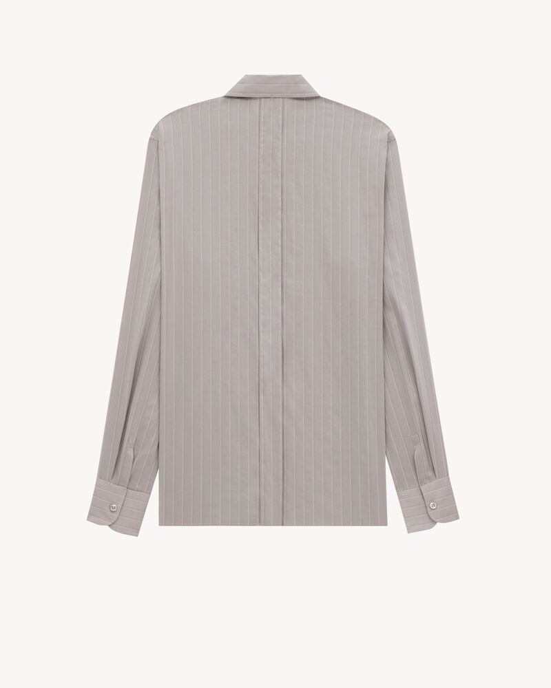 shirt in striped cotton and silk voile