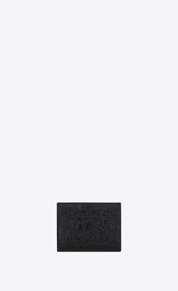TINY MONOGRAM card case in crocodile-embossed leather | Saint Laurent ...
