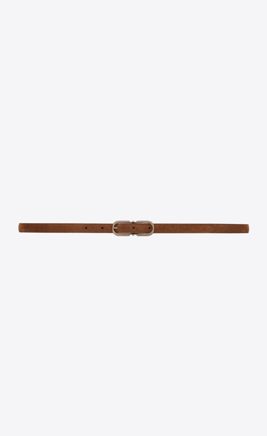 ALLONGEE BUCKLE THIN BELT IN AGED SUEDE