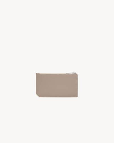 tiny cassandre fragments zipped card case in grained leather