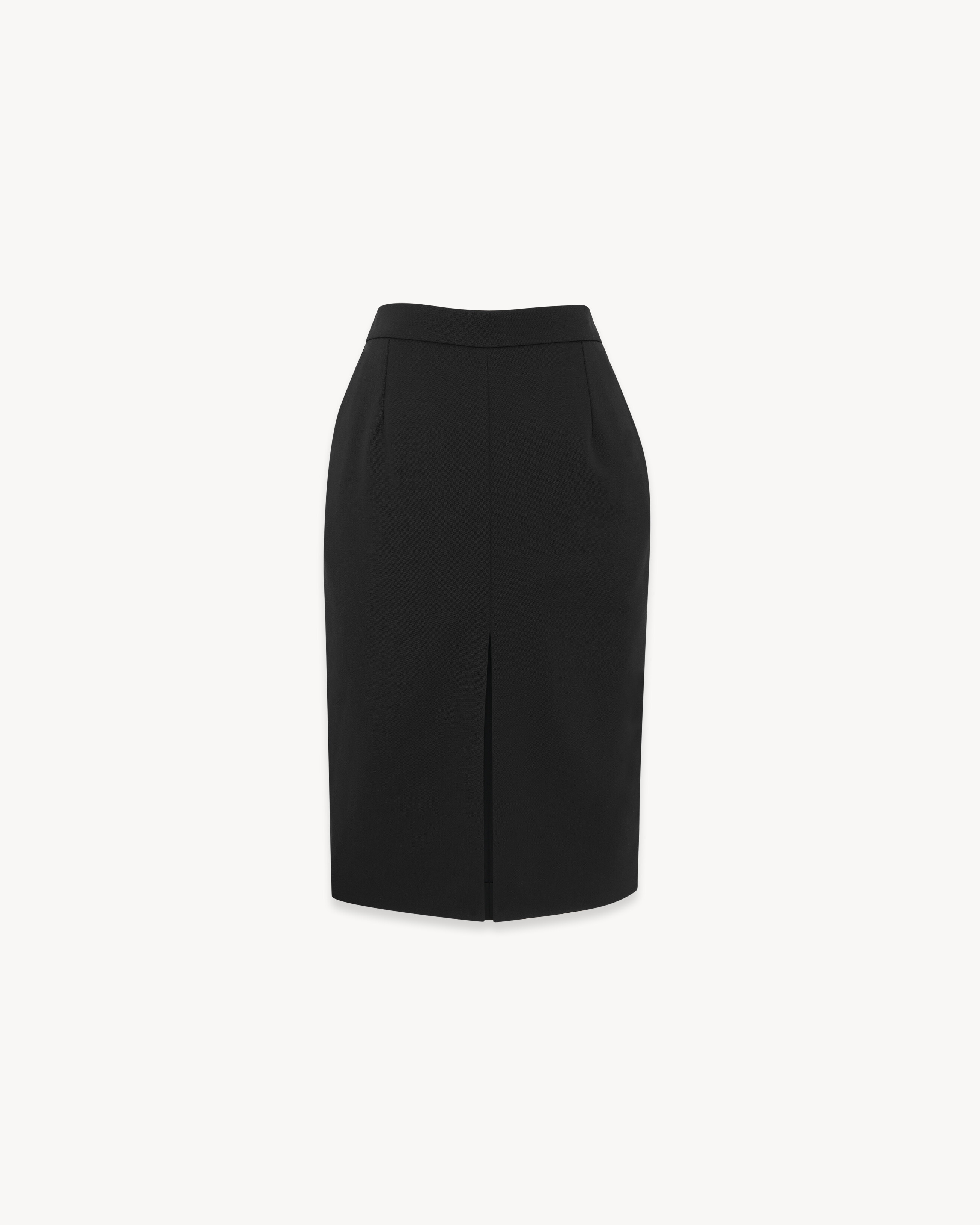 tuxedo pencil skirt in GRAIN DE POUDRE in Black | Saint Laurent