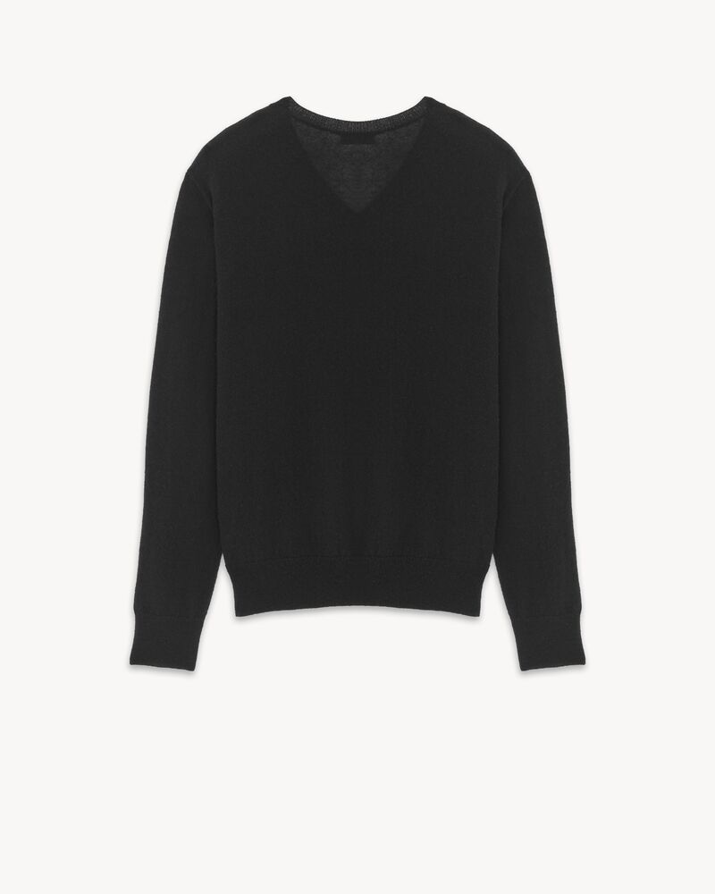 V-neck sweater in cashmere and silk