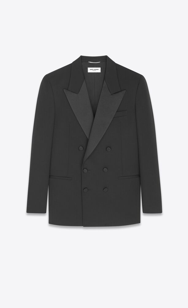 Tuxedo jacket in grain de poudre | Saint Laurent | YSL.com