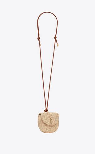 cassandre micro panier necklace in raffia and leather