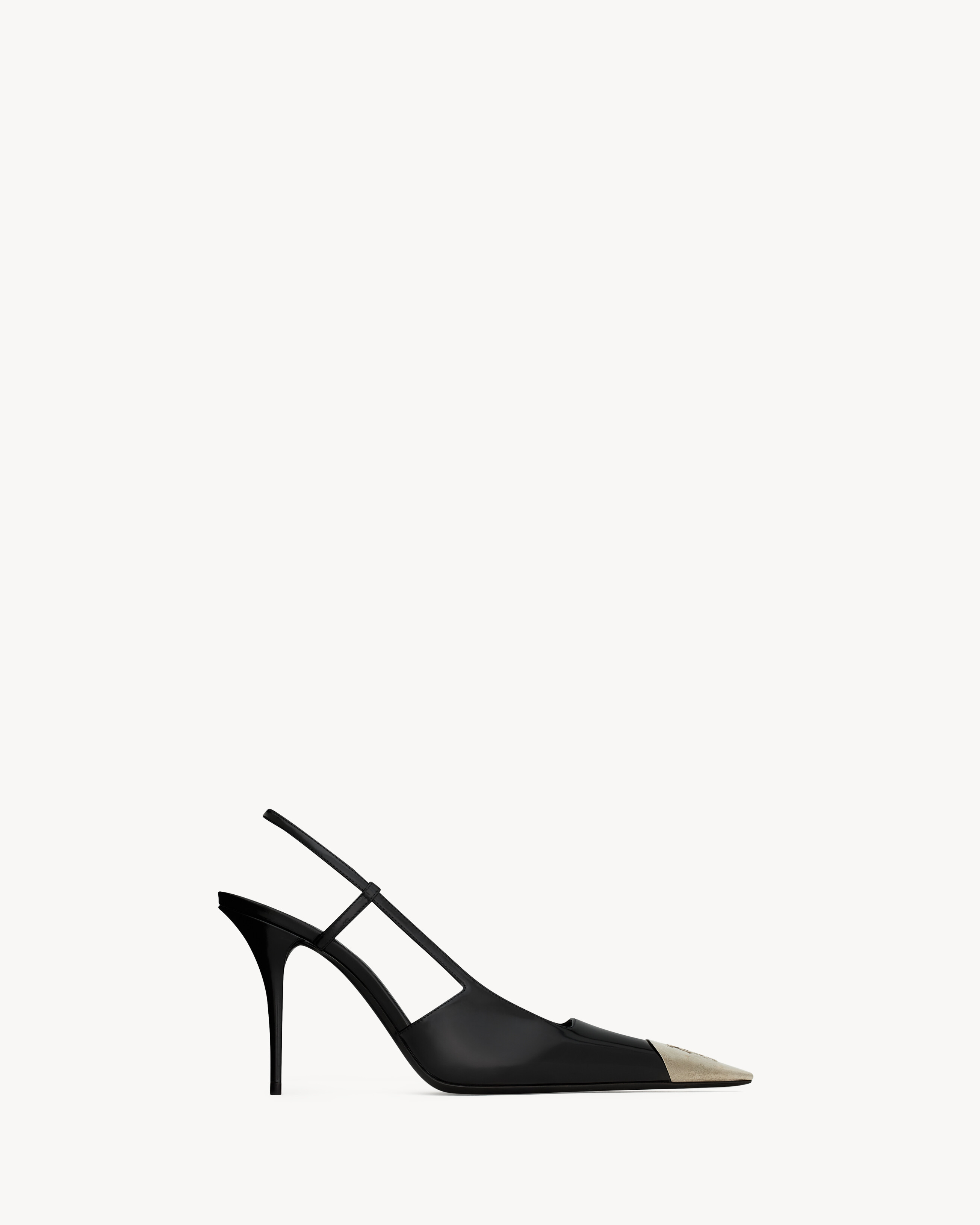 JEANNE slingback pumps in glazed leather - Main Image