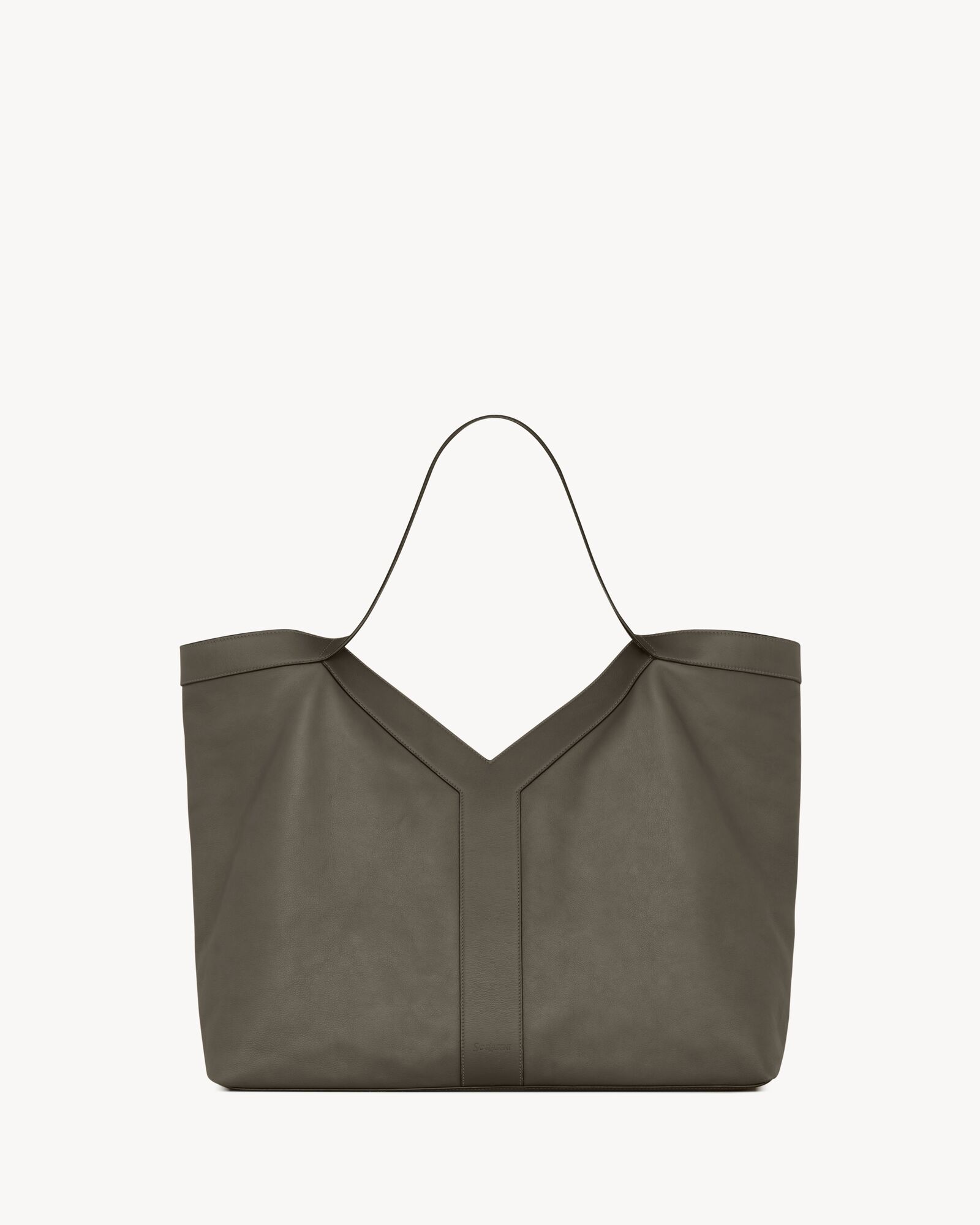 YSL 25S Y MAXI TOTE 50 IN DRY GRAIN SUEDE GOLD HARDWARE