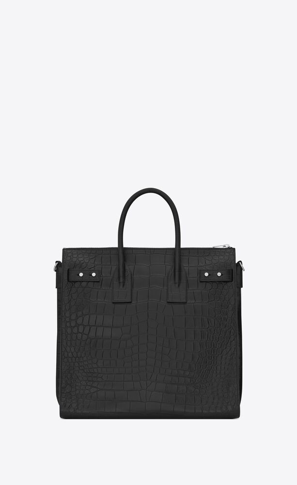 sac de jour north/south tote in crocodile-embossed leather