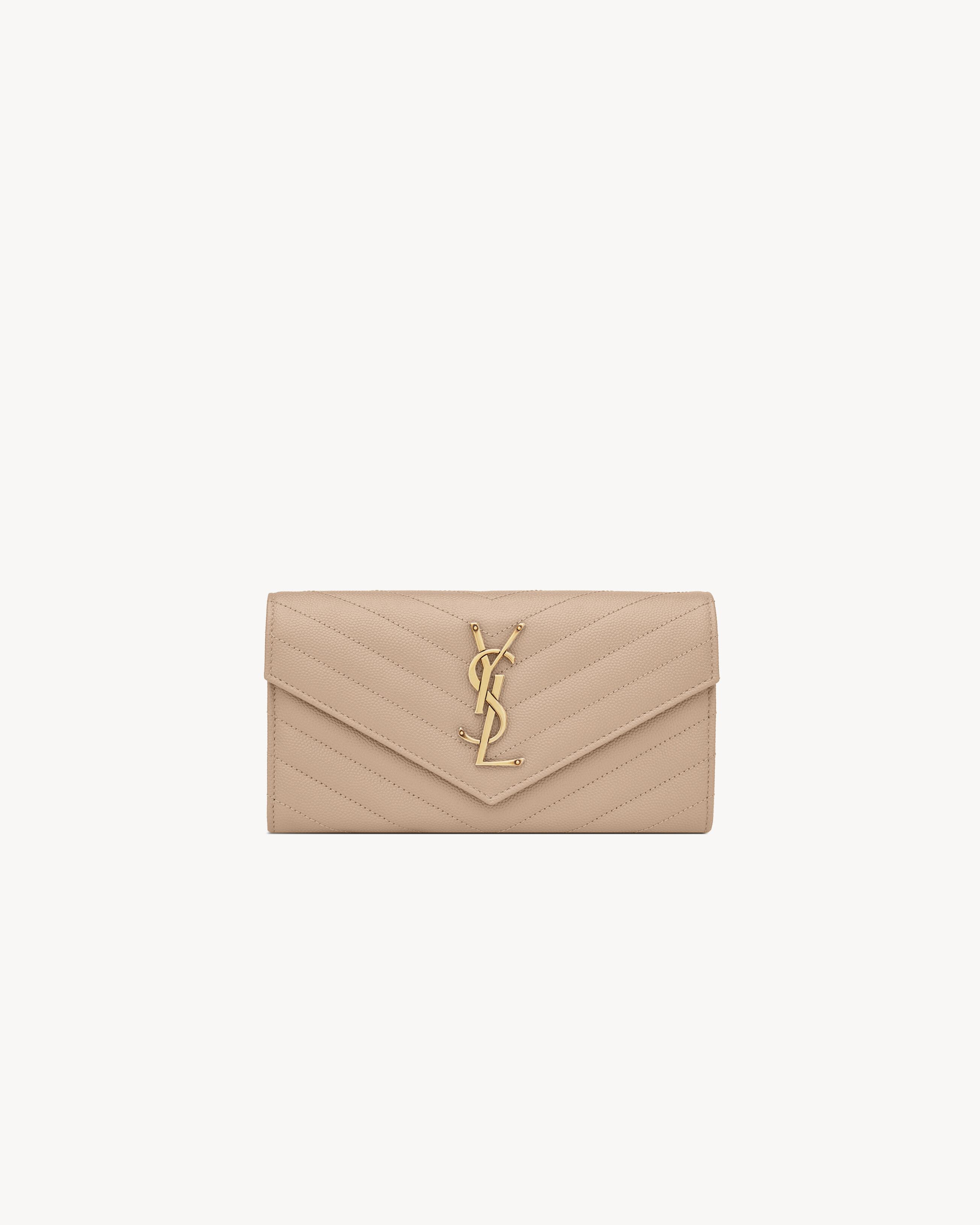 CASSANDRE MATELASSÉ LARGE FLAP WALLET IN GRAIN DE POUDRE LEATHER