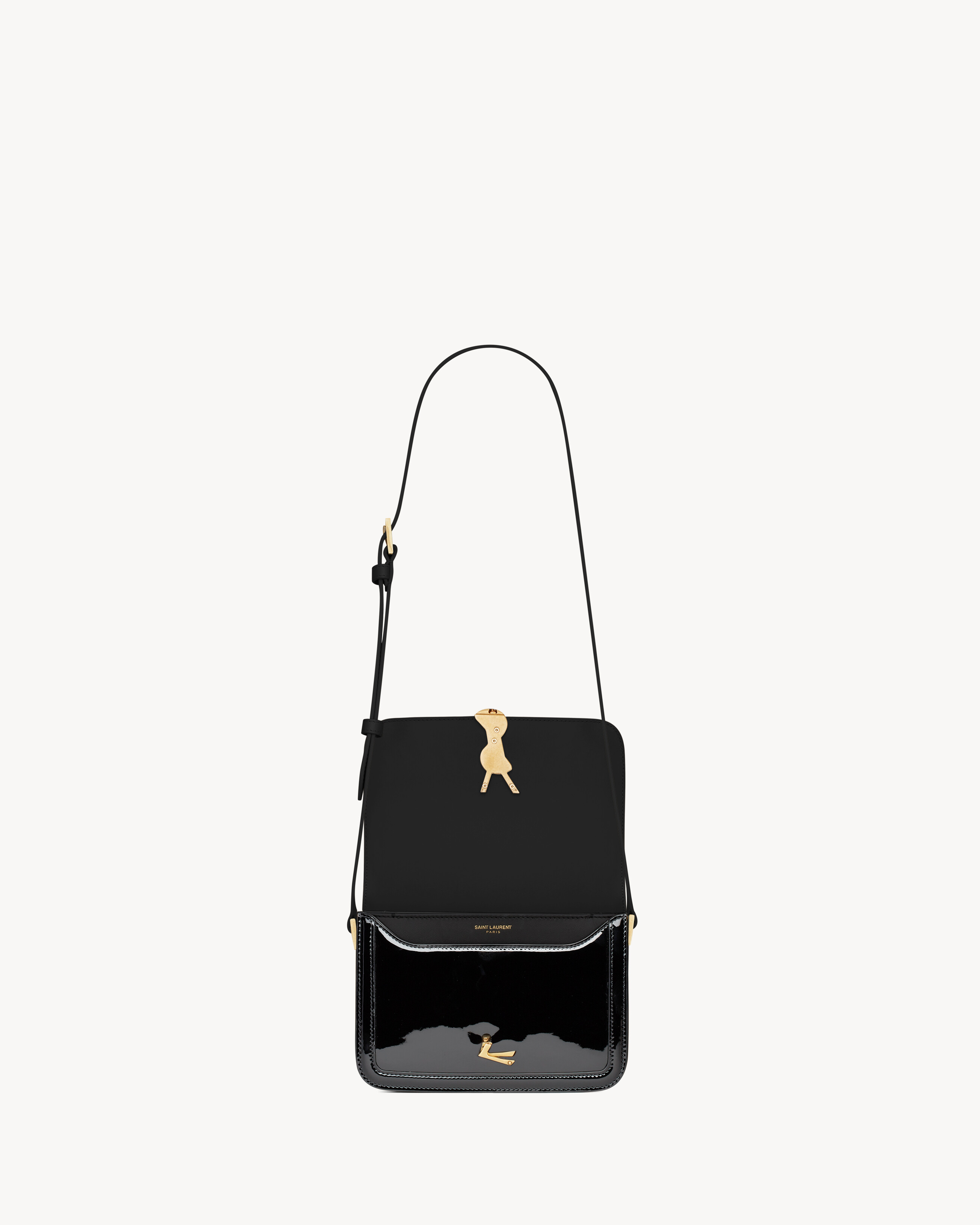 Solferino small satchel en cuir verni