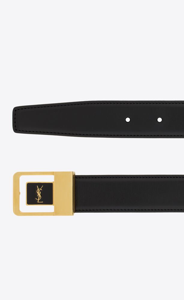 la 66 buckle belt in lacquered leather