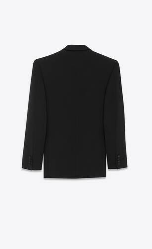 Oversized tuxedo jacket in GRAIN DE POUDRE | Saint Laurent | YSL.com