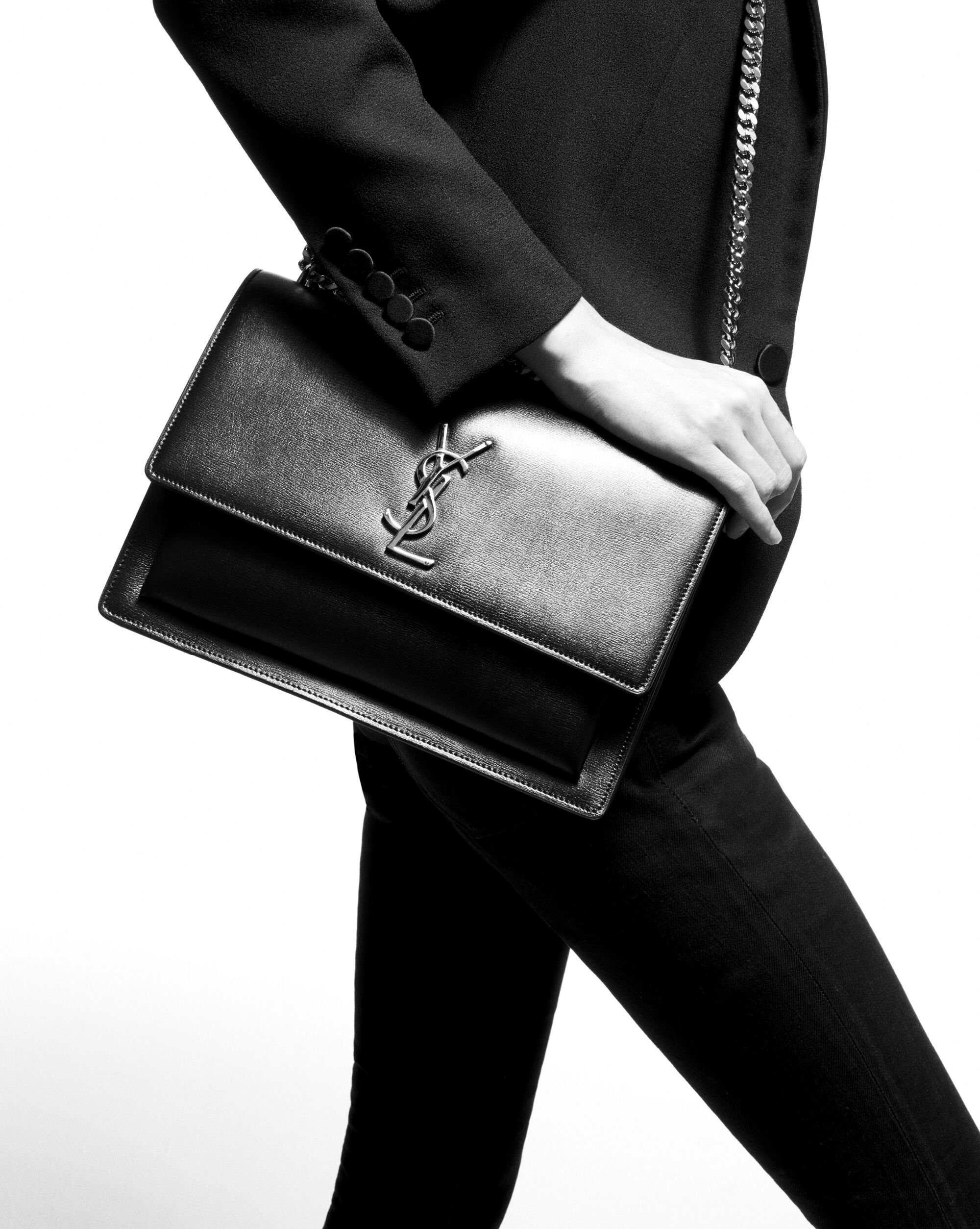 SUNSET LARGE IN CROCODILE-EMBOSSED LEATHER