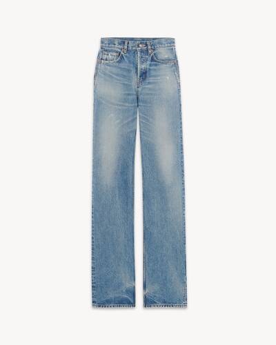 パンツ Saint Laulent Paris 2016a/w Blue denim v-waist long baggy jeans in 50's blue | Saint Laurent | YSL US