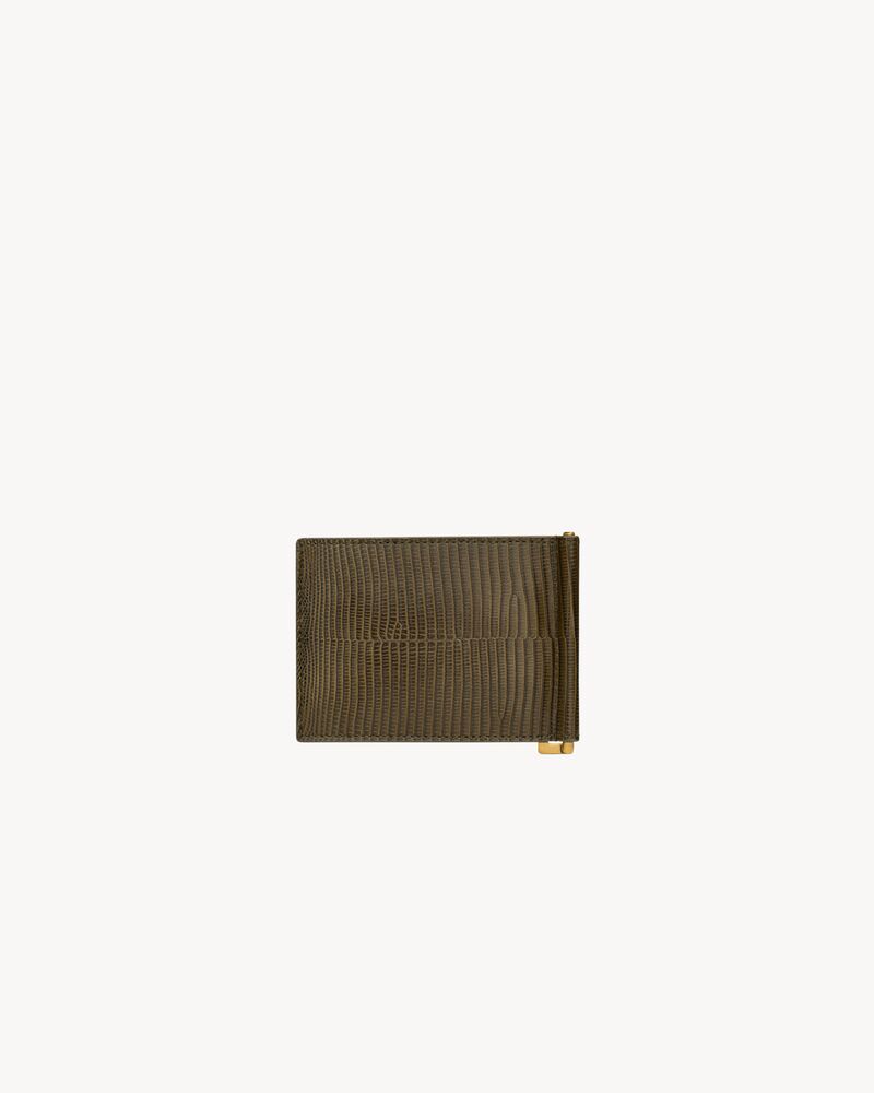 SAINT LAURENT PARIS bill clip wallet in lizard