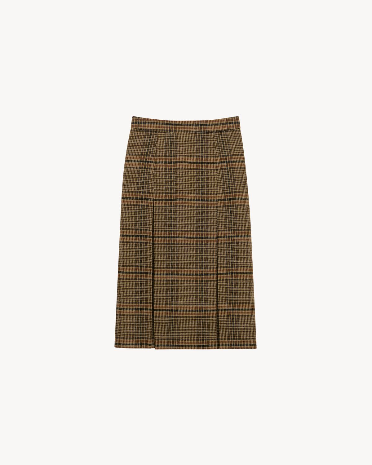 midi skirt in prince of wales wool and cashmere