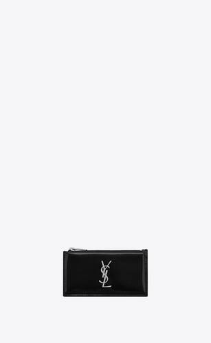 Saint Laurent 'Small Monogram' Print Leather Wristlet