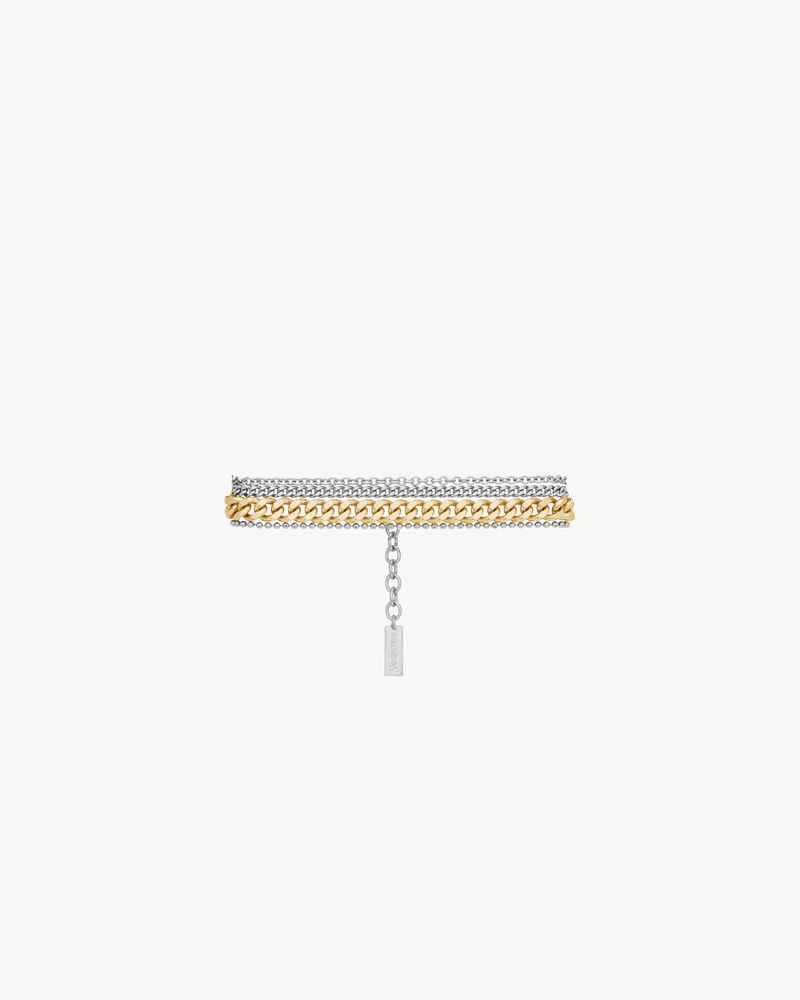 multi-chain bracelet in 18K grey gold and 18K yellow gold