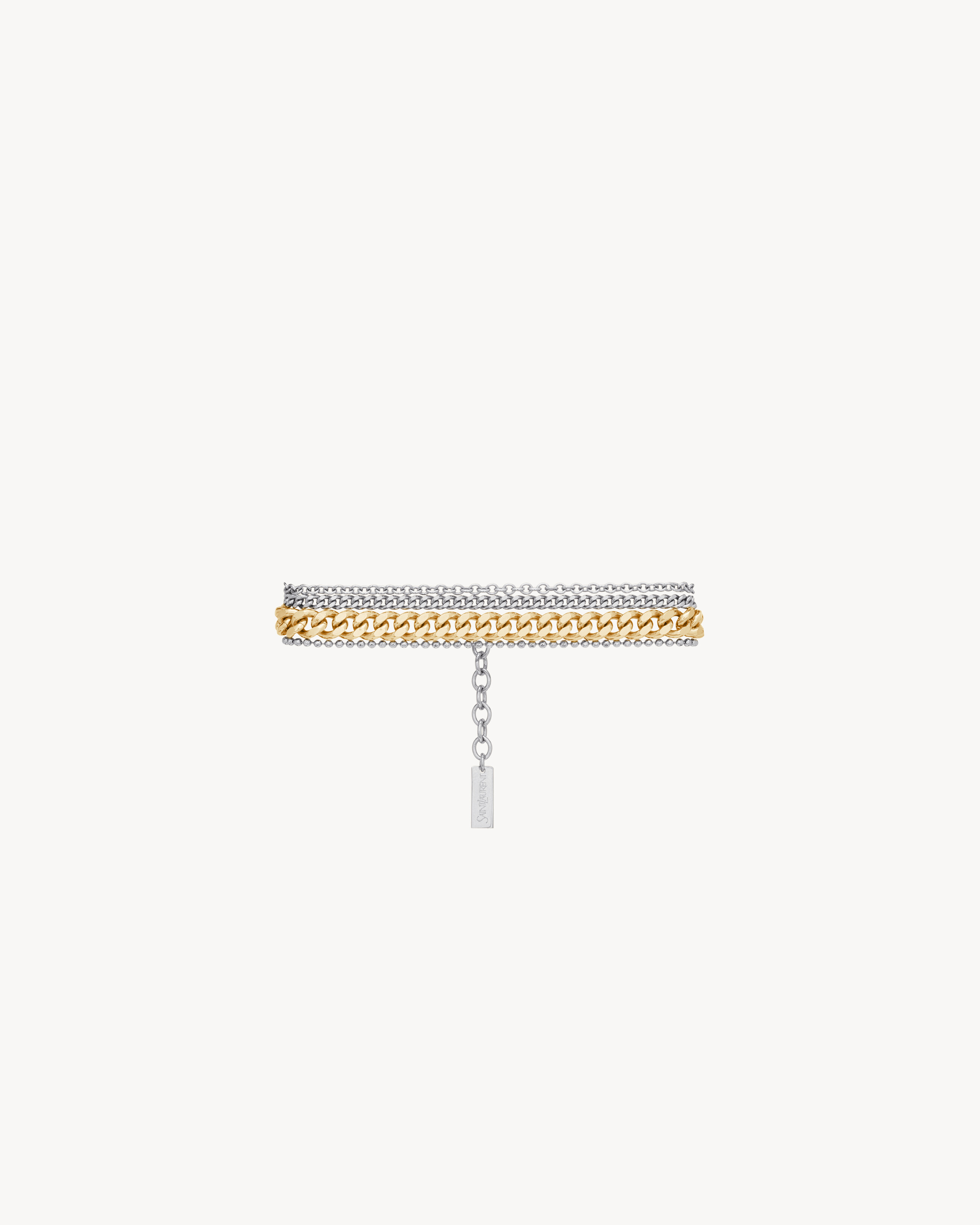 multi-chain bracelet in 18K grey gold and 18K yellow gold