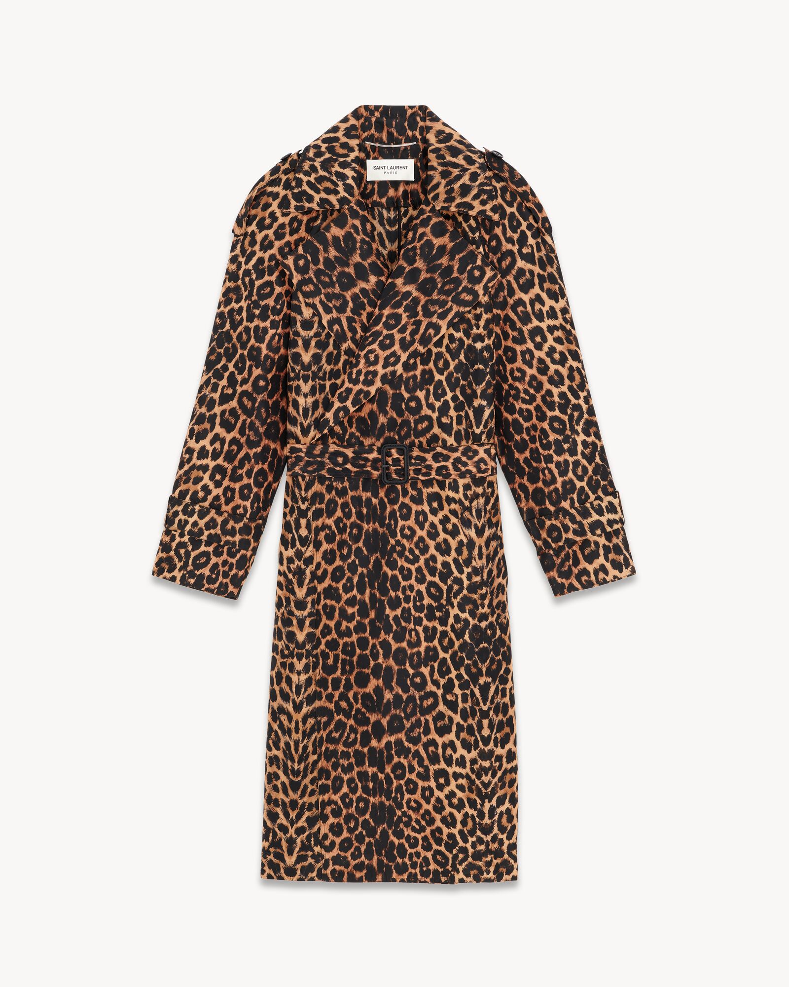 Saint laurent leopard coat on sale