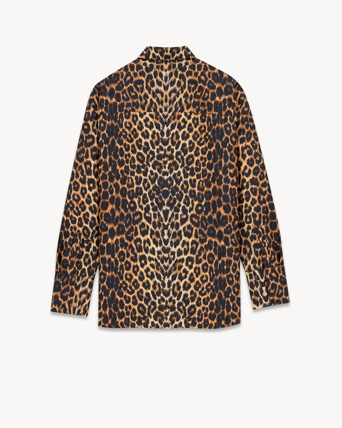 oversized shirt in leopard silk taffeta